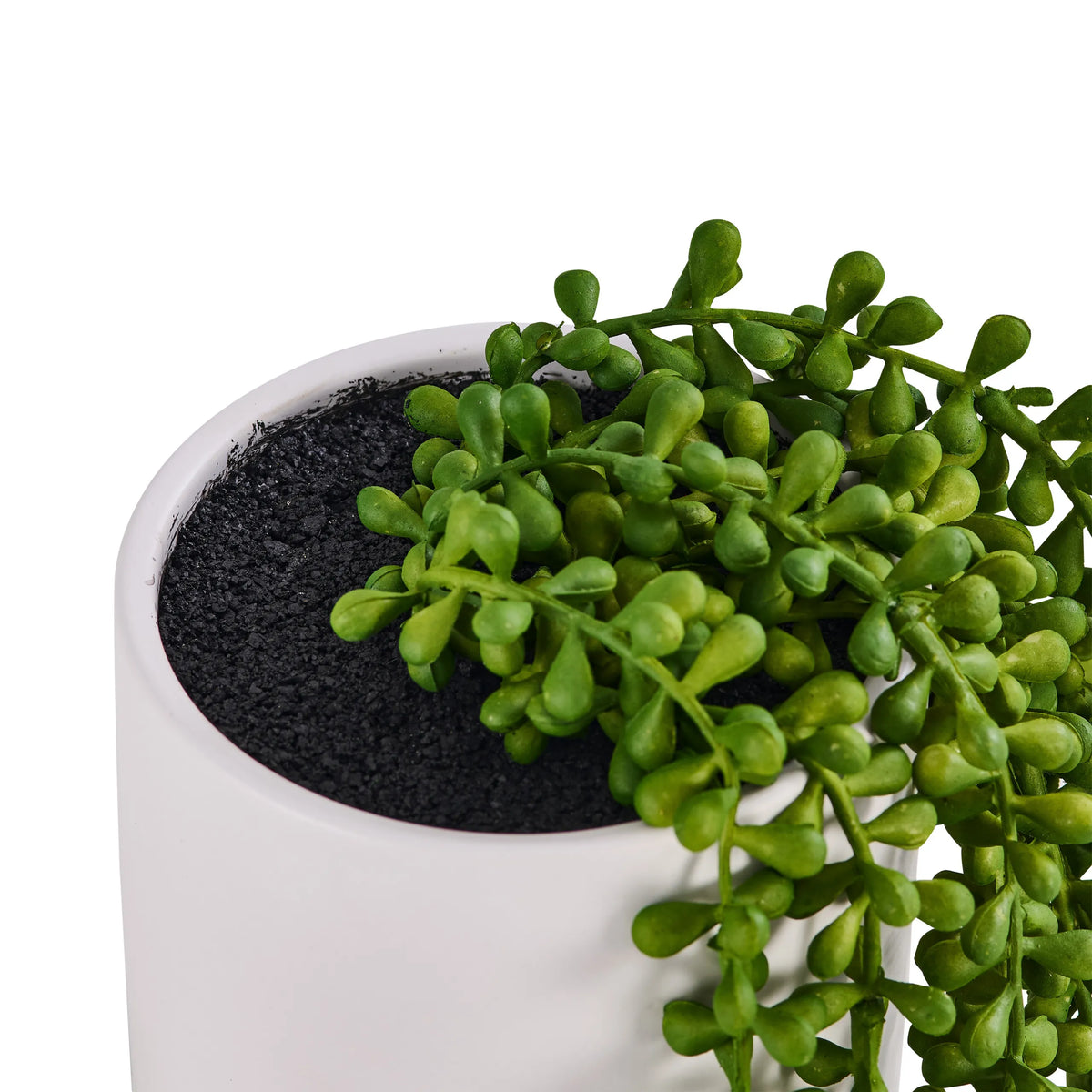 Groene kunstplant in een witte pot van het model Senecio Climb van hjh OFFICE