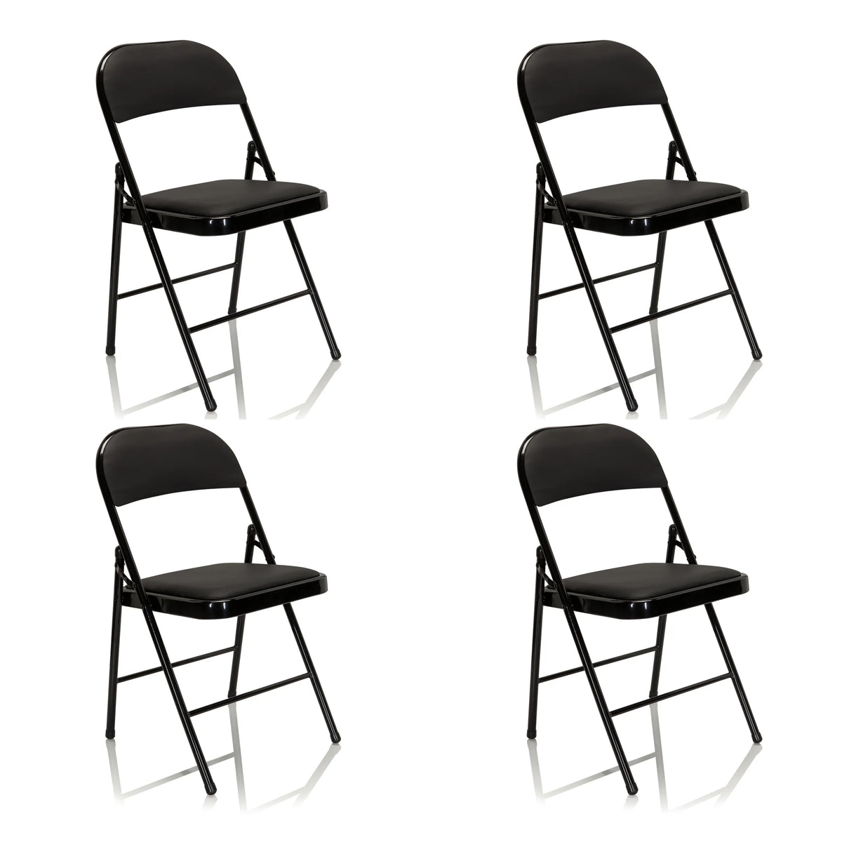 Set van vier zwarte TUDELA klapstoelen van hjh OFFICE