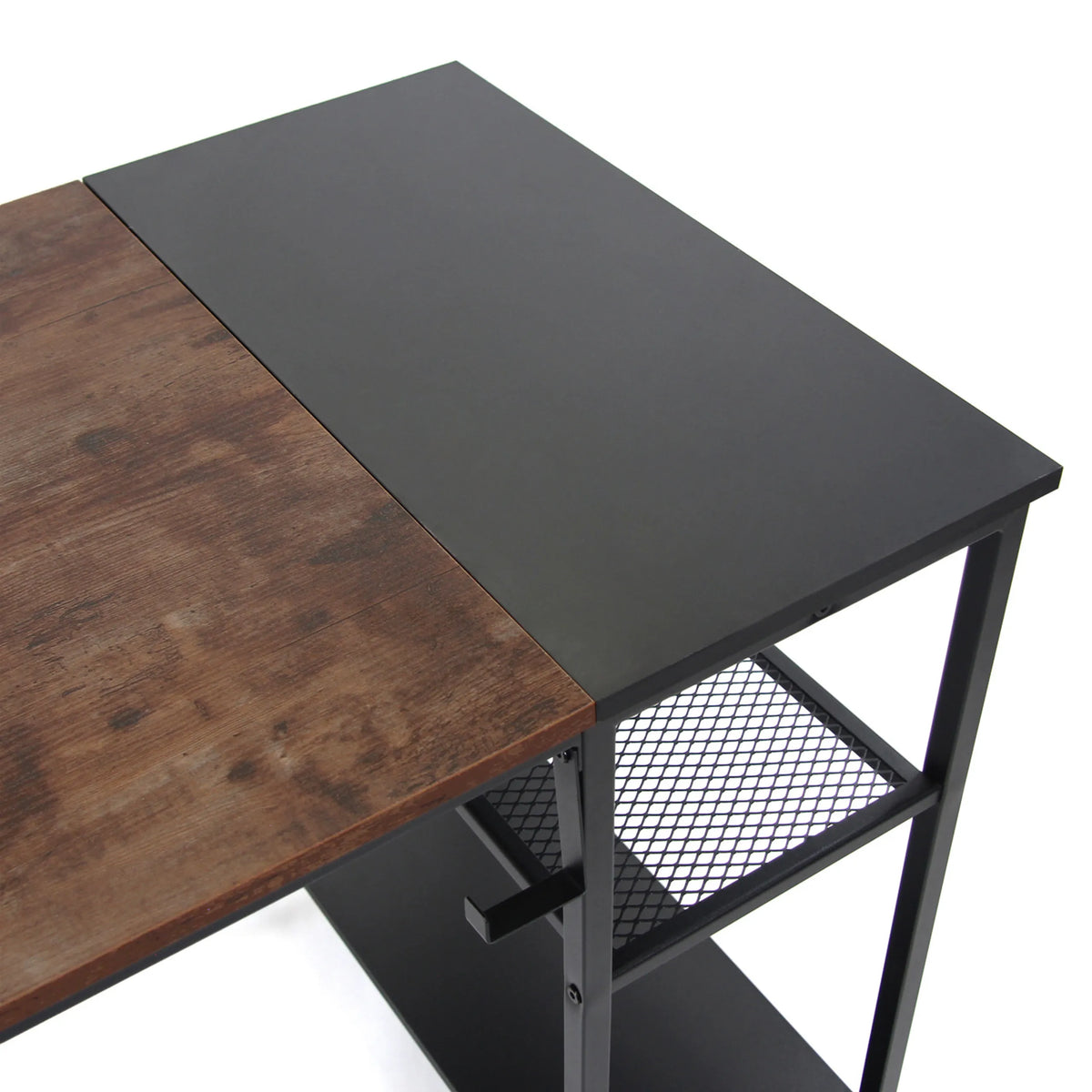 Tweedelig bureaublad in zwart en bruin van het Bureau WORKSPACE H I van hjh OFFICE