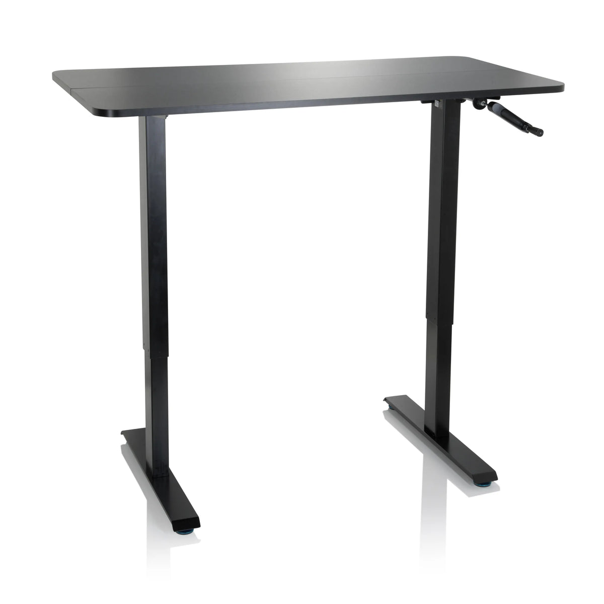 Zwart Zit- Sta bureau STAND CR met een zwengel voor hoogteverstelling van hjh OFFICE – 360-gradenweergave (vooraanzicht 20°)
