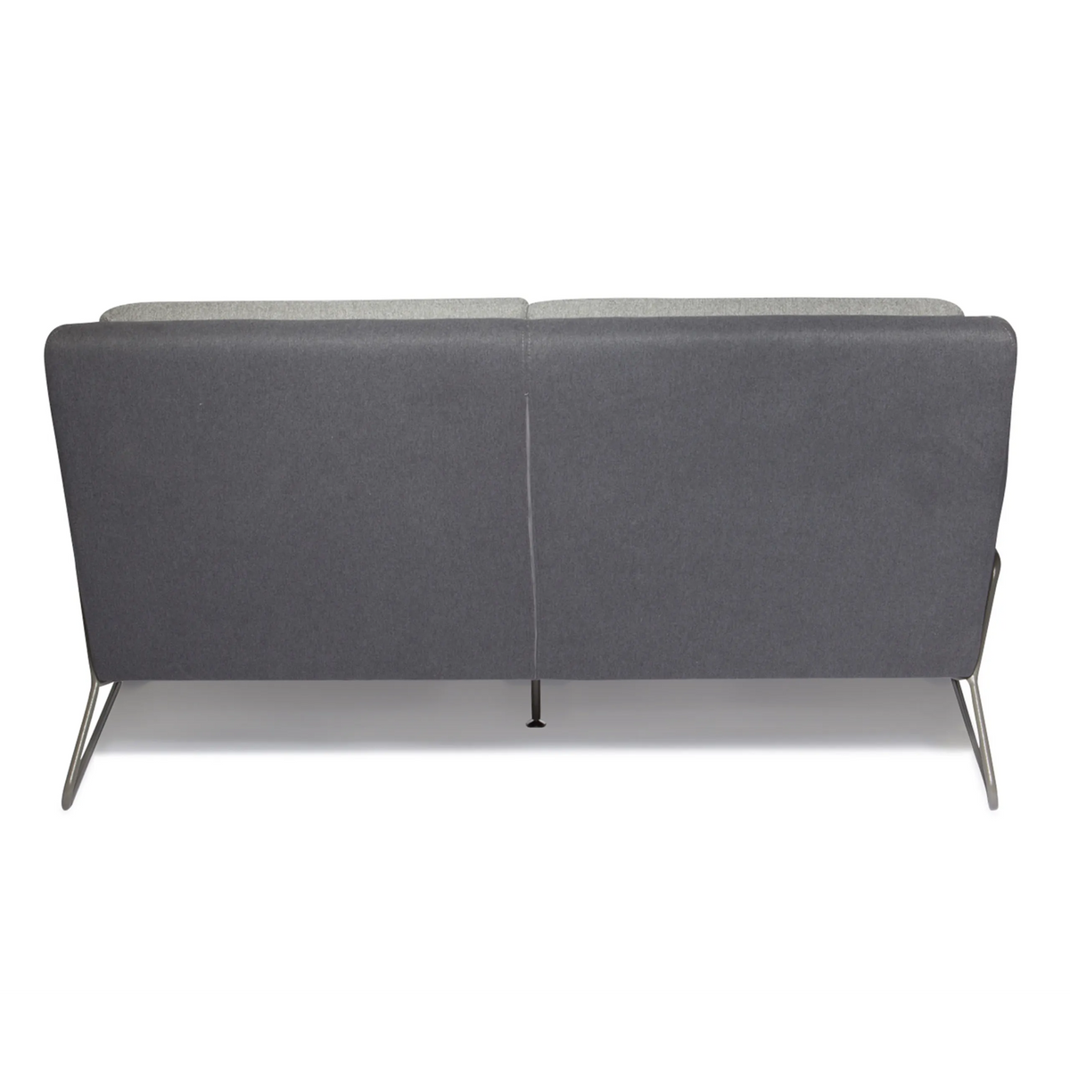 Hellgraues Loungesofa LAGUN mit dunkelgrauen Akzenten und schlanken Metallfüßen von hjh OFFICE – 360-Grad-Ansicht (Seitenprofil 270°)
