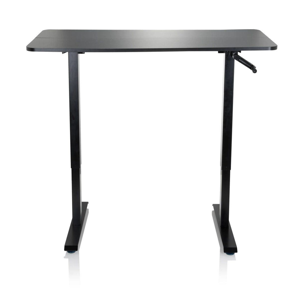 Zwart Zit- Sta bureau STAND CR met een zwengel voor hoogteverstelling van hjh OFFICE – 360-gradenweergave (vooraanzicht 0°)