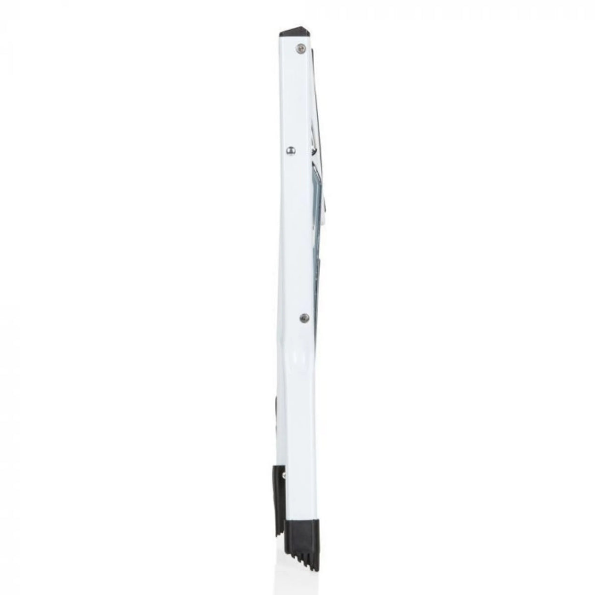 Zijaanzicht van de witte Klaptrap SOLID W1 met zwarte standvoeten van hjh OFFICE