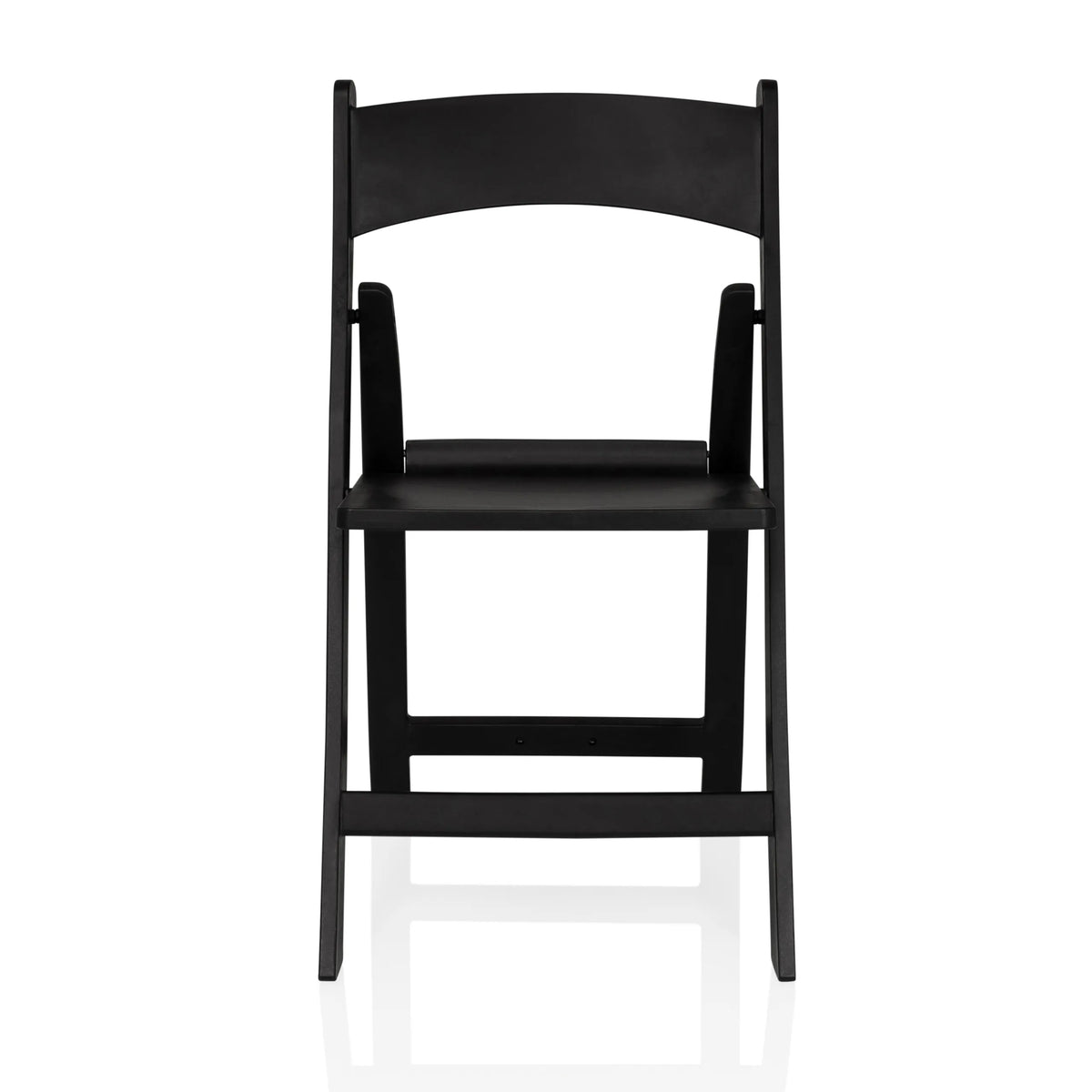 Zwarte Outdoor stoel TRAVANO 1 met rugleuning en vierkant frame van hjh LIVING – 360-gradenweergave (vooraanzicht 0°)