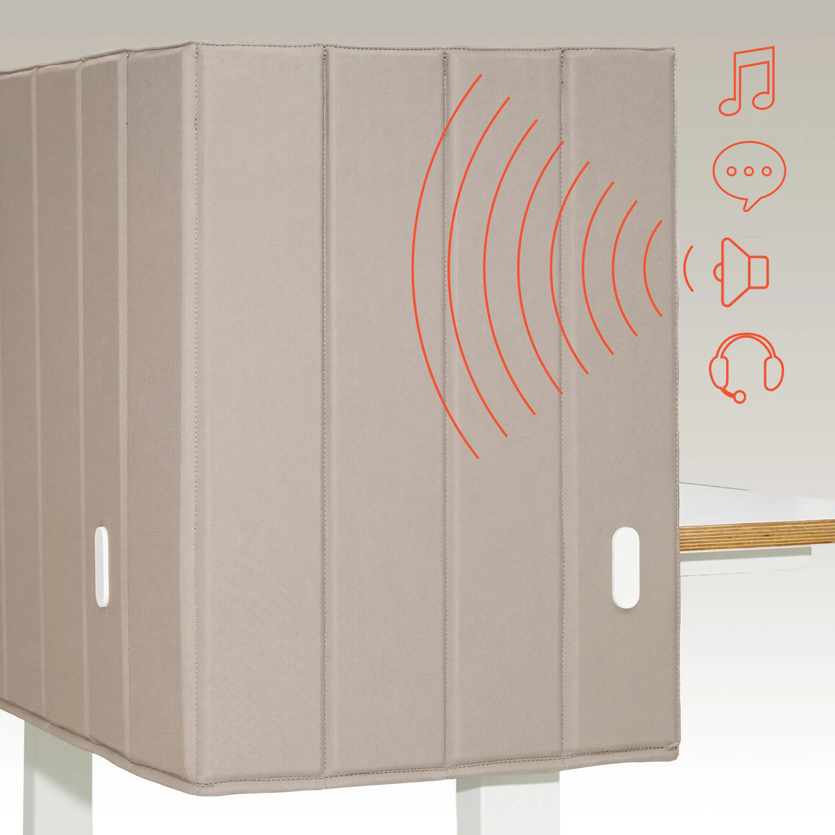 Beige tafelverdeler FLEXMIUT ROLL met geluidsabsorberende eigenschappen van hjh OFFICE
