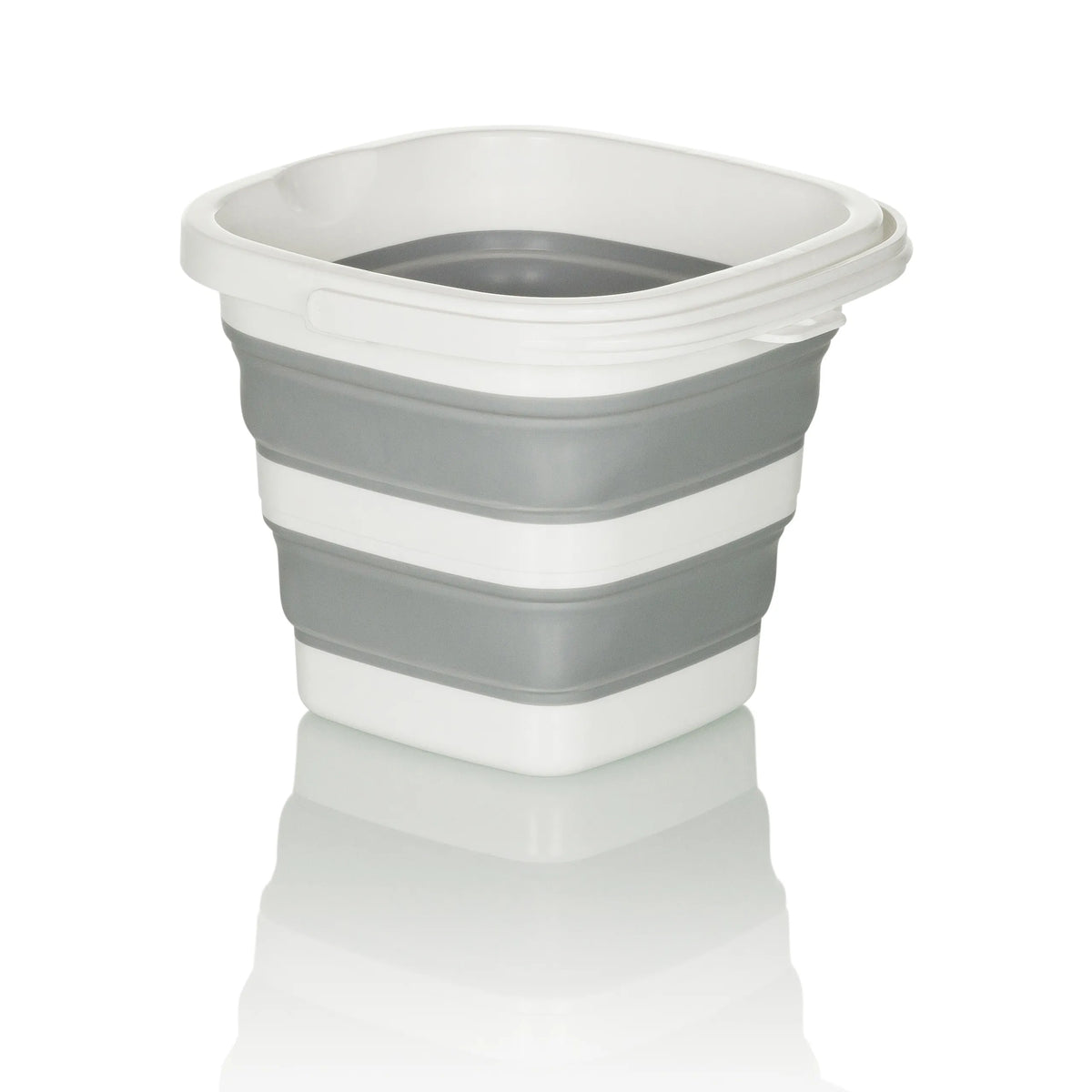 Grijs-witte Opvouwbare bak CLEAN SILE met inklapbare wandelementen van hjh OFFICE – 360-gradenweergave (achteraanzicht 180°)