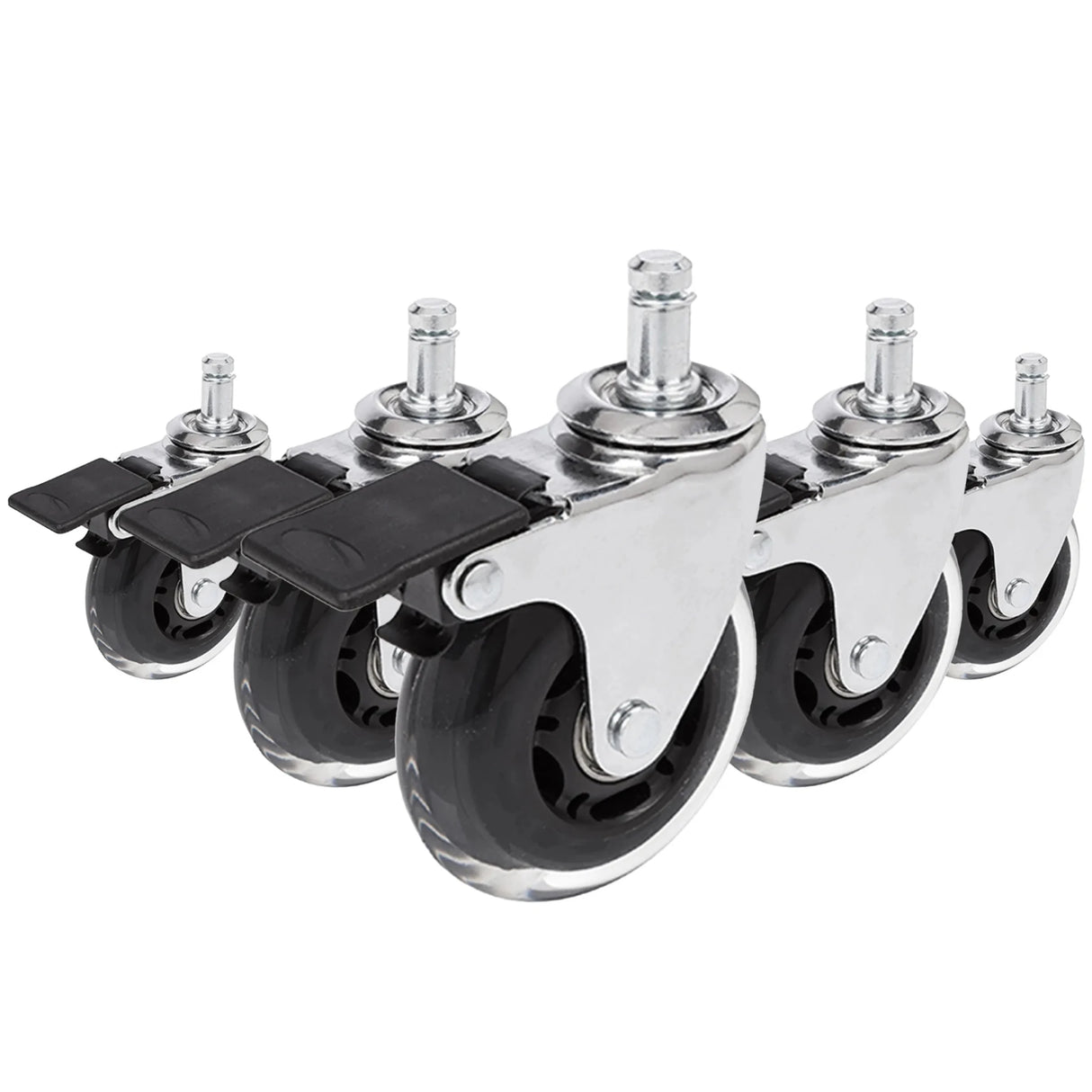 5x ROLO SKATE CT 11mm/75mm met handrem | Harde bodem - Bureaustoelwielen