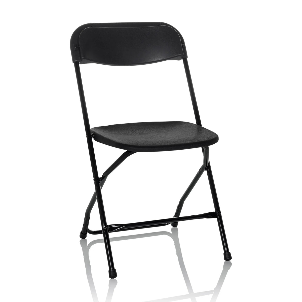 Zwarte Outdoor stoel TUDELA XXL B met eenvoudige rugleuning en metalen frame van hjh OFFICE – 360-gradenweergave (vooraanzicht 15°)