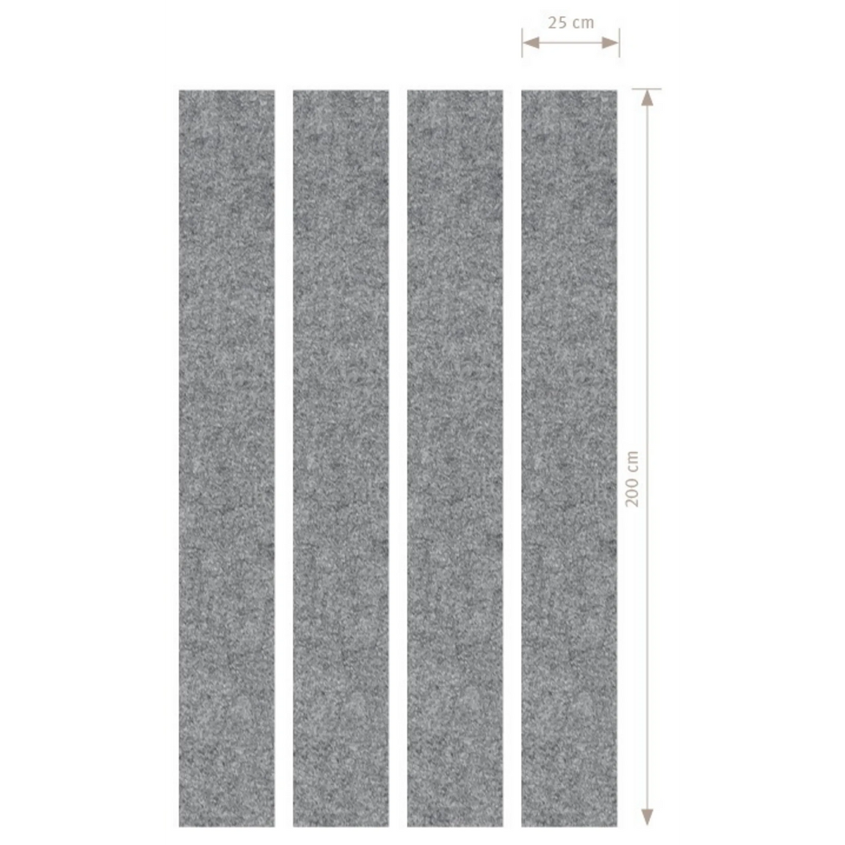 Vier grijze gemêleerde AWP akoestische wandelementen van 200 x 25 cm als Accessoires van hjh OFFICE PRO