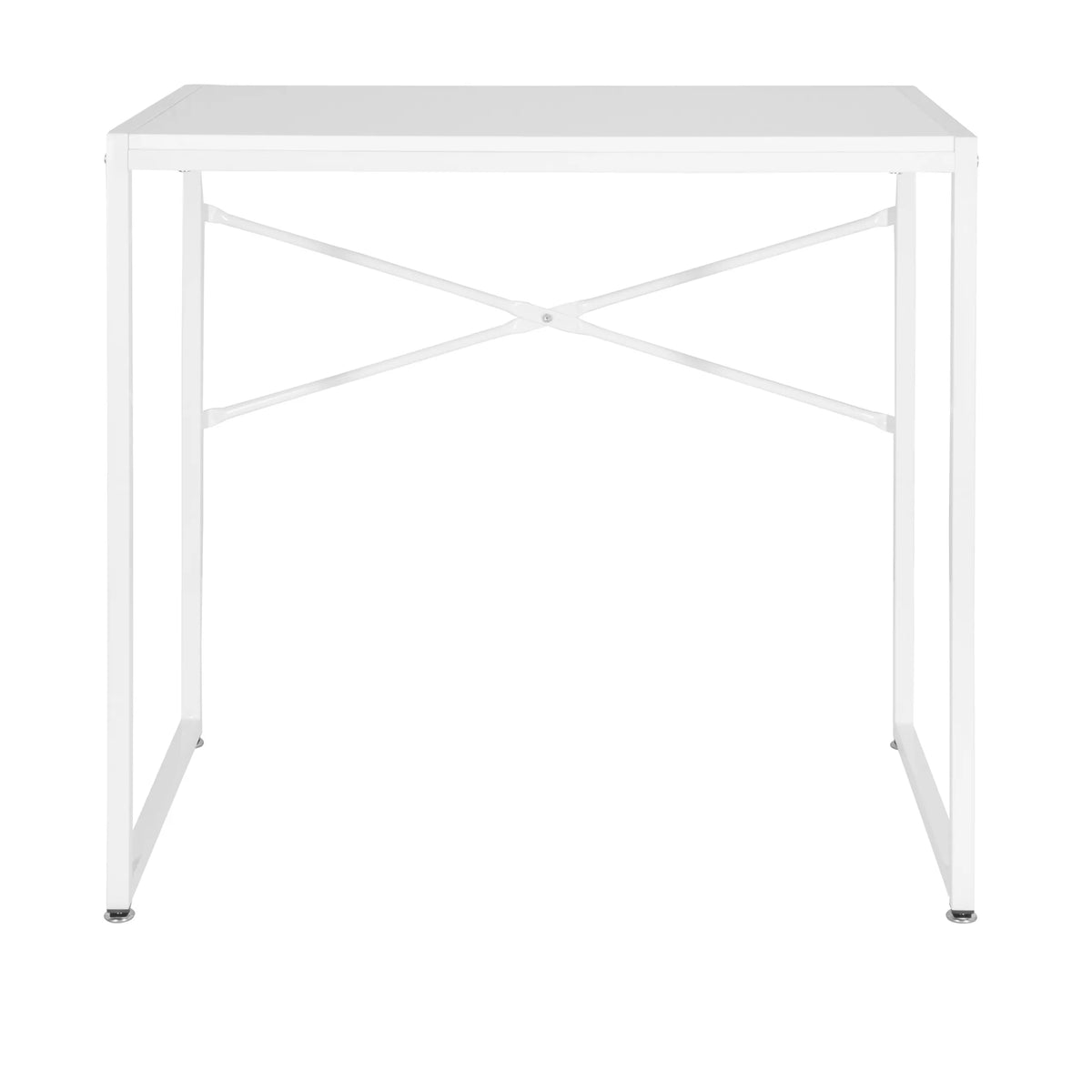 Wit bureau EASY UP H I met een minimalistisch frame en een X-stut van hjh OFFICE – 360-gradenweergave (vooraanzicht 0°)