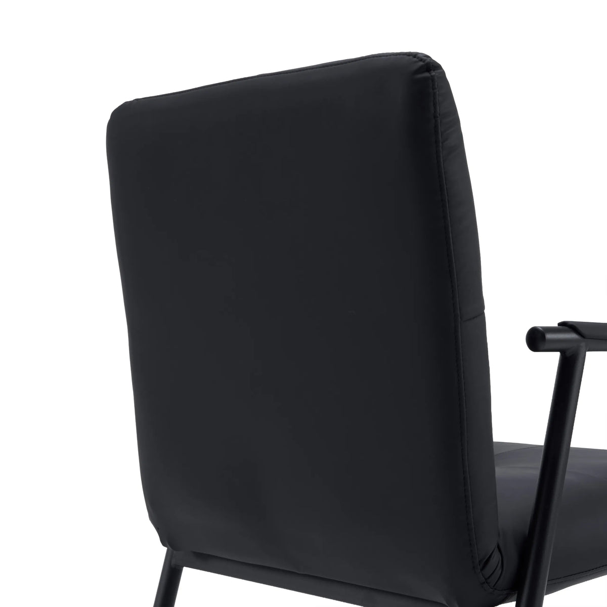 Achterkant van de zwarte kunstlederen bekleding van de gestoffeerde stoel Lifea Flex van hjh LIVING