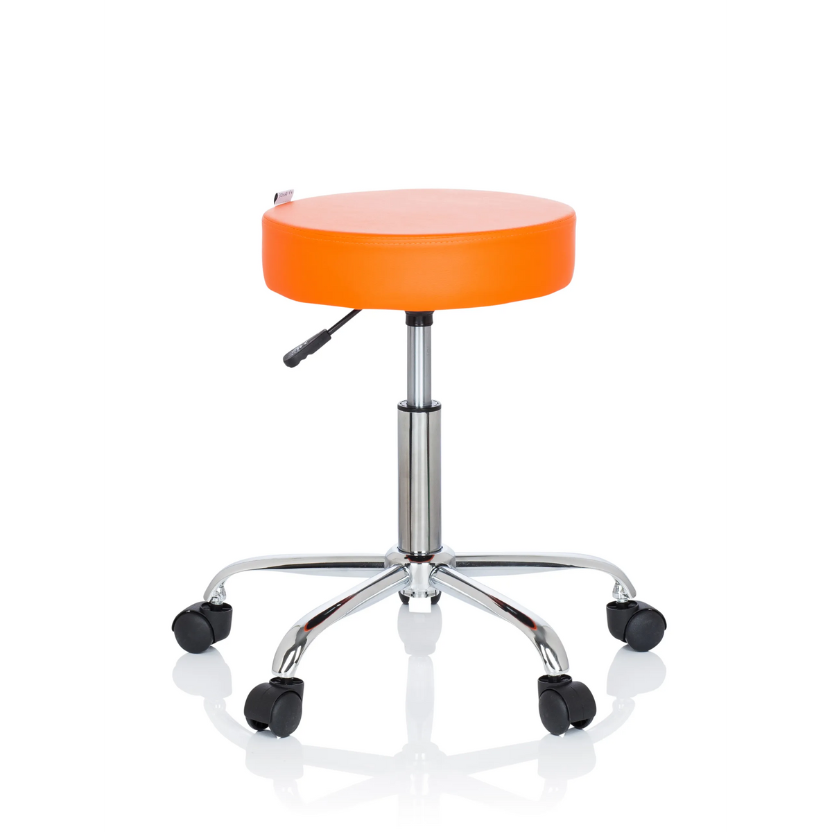 Oranje Draaikruk OPERATOR II met gasveer en vijfster-onderstel met wieltjes van hjh OFFICE – 360-gradenweergave (vooraanzicht 0°)