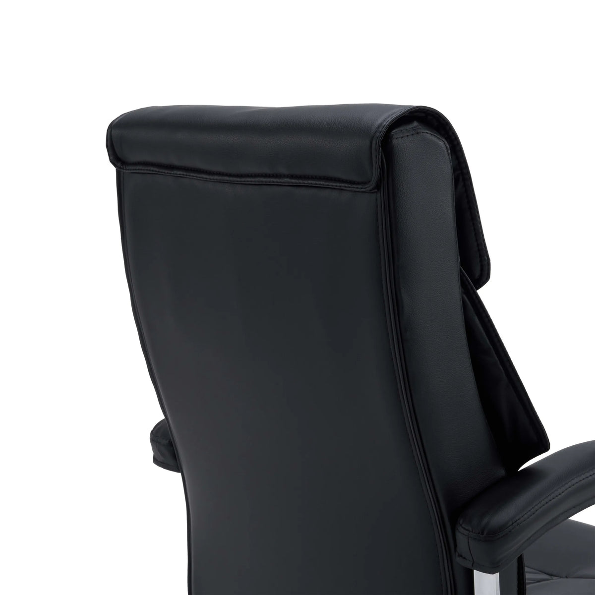 Achterzijde van de rugleuning van de Relax Prestio thuisgebruik bureaustoel in zwart van MyBuero