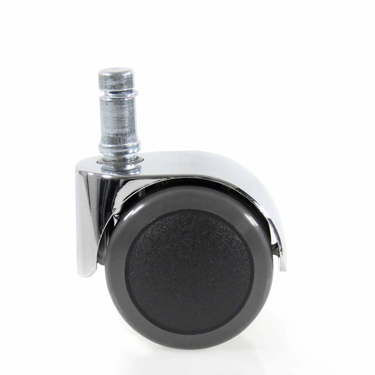 Zwart-zilveren 5x ROLO LUX 11mm/50mm bureaustoelwielen voor harde vloeren met verchroomde houder van hjh OFFICE