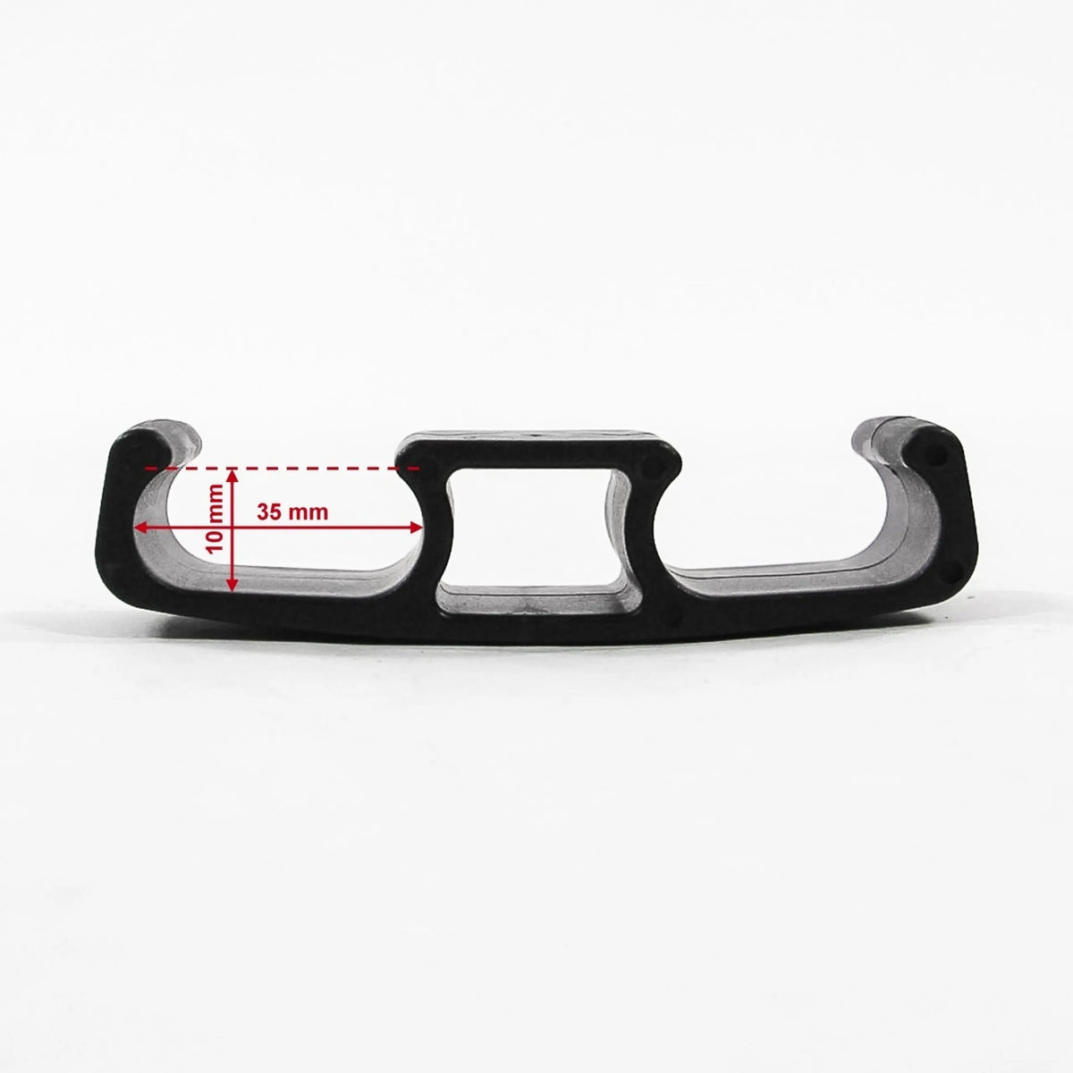 Zwarte glijder voor de Vierpotige stoel CONNECT XT met afmetingen van 35 mm en 10 mm van hjh OFFICE