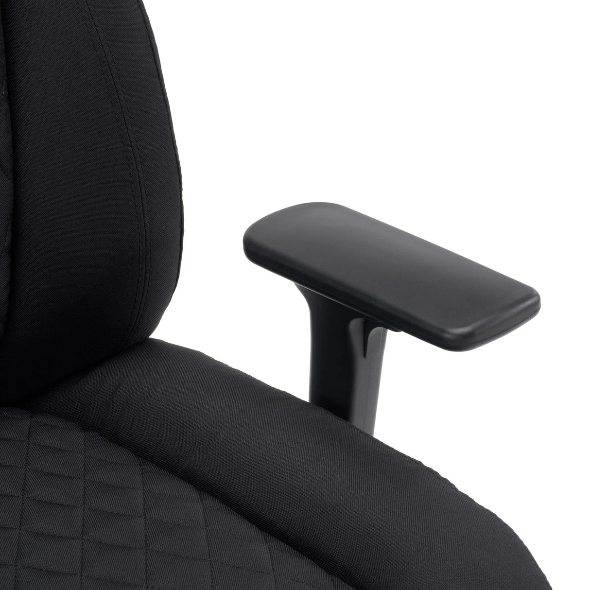Zwarte armleuning van de XXL Pullmann Gen2 bureaustoel met stofbekleding van hjh OFFICE