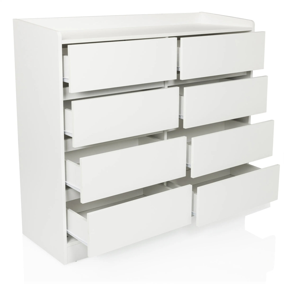Witte commode OSOYRO met acht greeploze laden in twee kolommen van hjh LIVING
