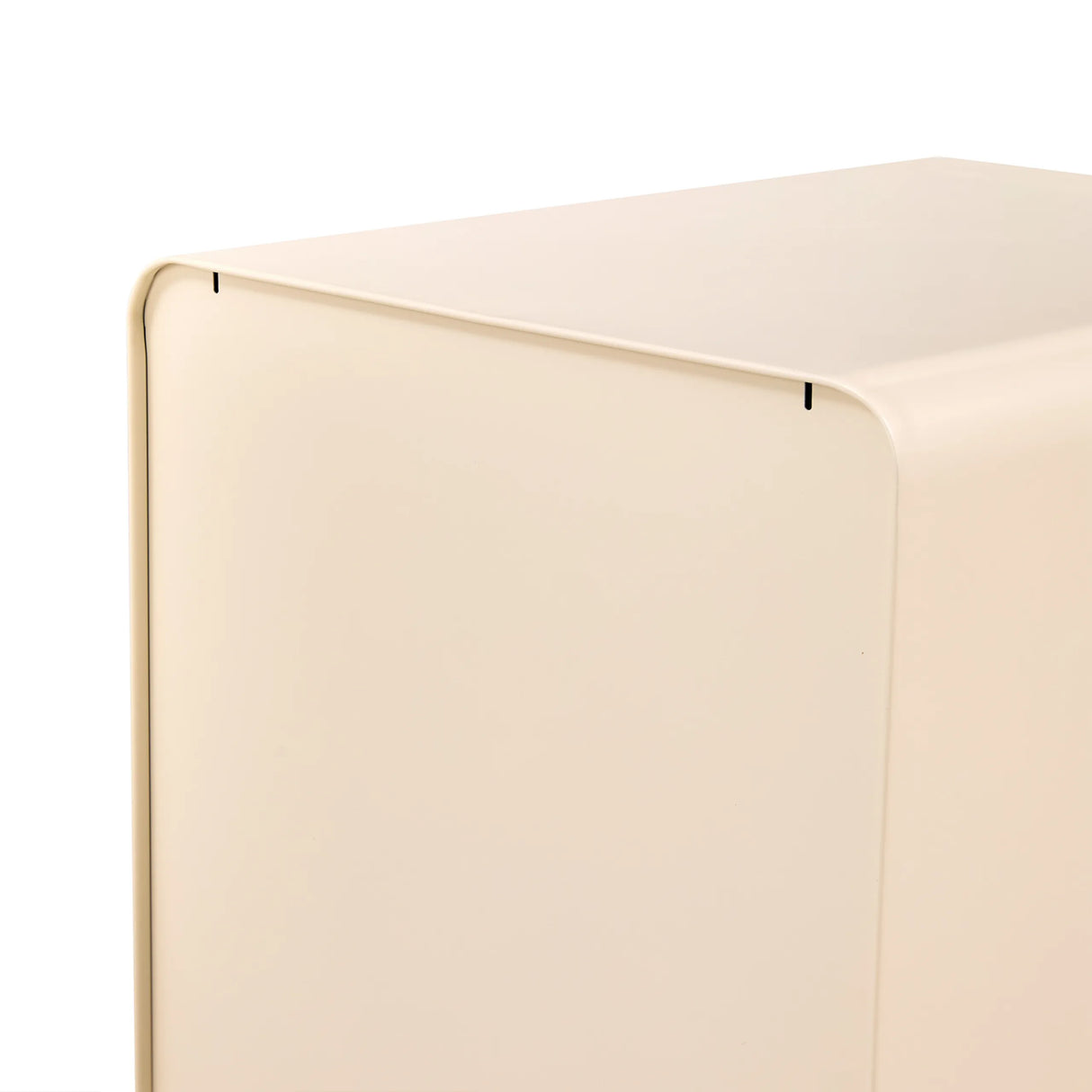 Bovenste achterhoek van het beige gelakte metalen ladeblok COLOR PLUS I van hjh OFFICE