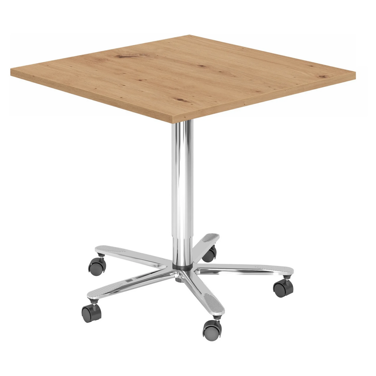 BISTRO 88Q C | Bijzettafel op wieltjes | 80x80 | chroom - Systeem conferentietafel