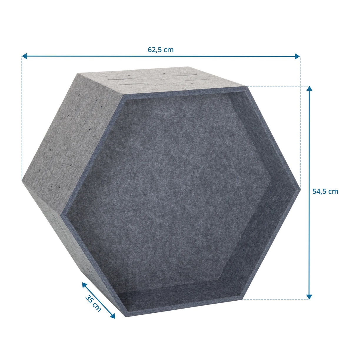 Maattekening van de Scheidingswand FLEXMIUT STORE B met 62,5 × 54,5 cm van hjh OFFICE