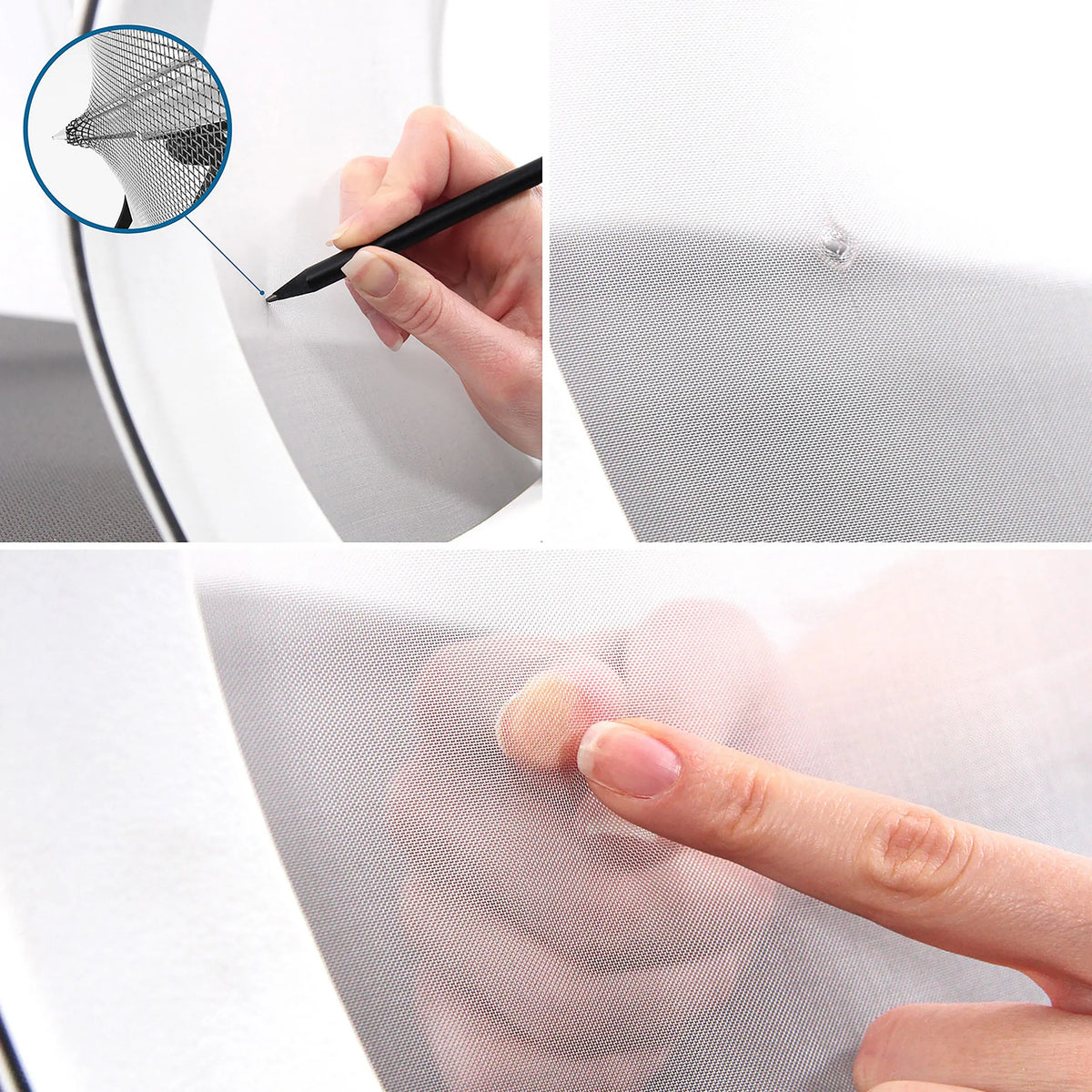 Grijs netweefsel van de Professionele bureaustoel ASPEN WHITE van hjh OFFICE