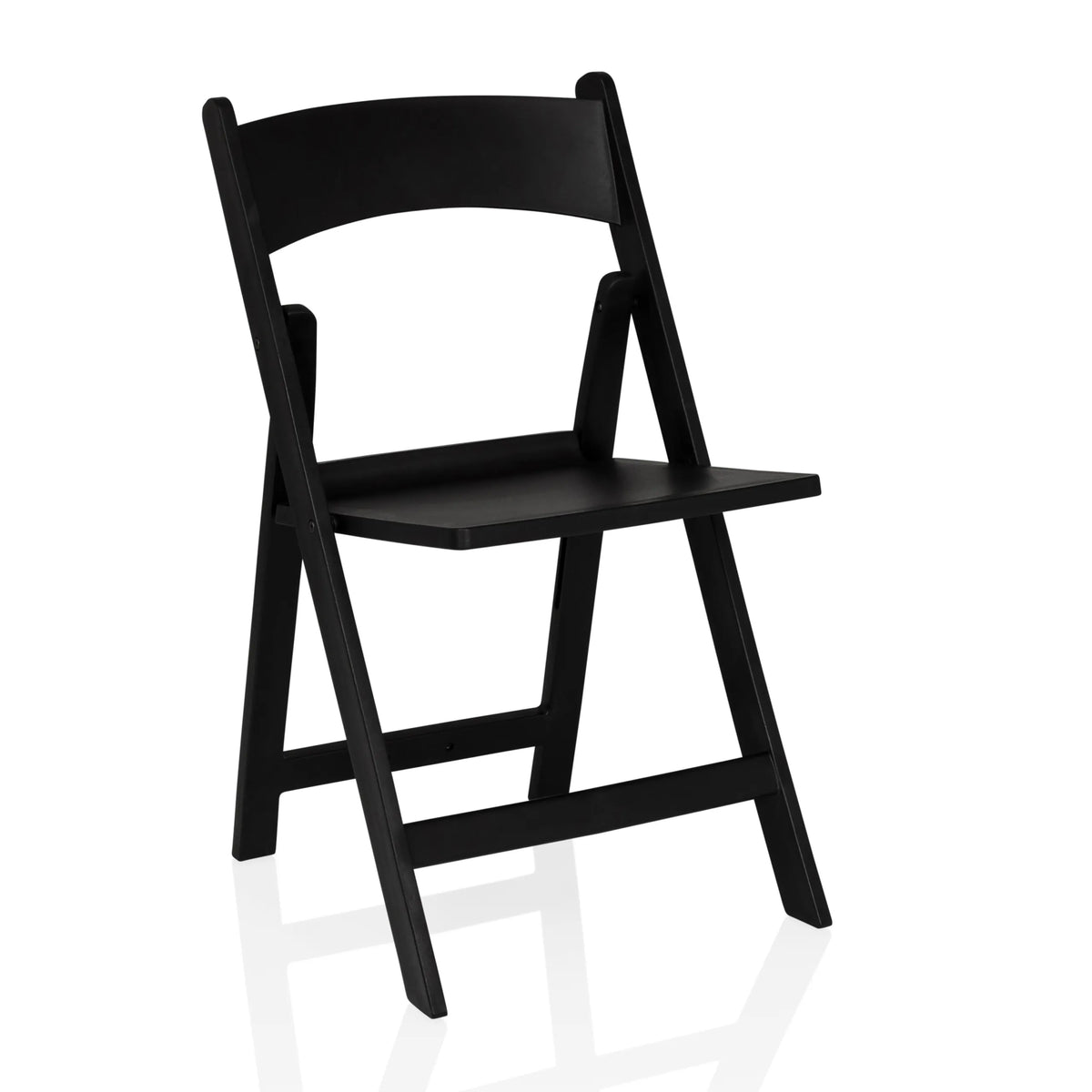 Zwarte Outdoor stoel TRAVANO 1 met rugleuning en vierkant frame van hjh LIVING – 360-gradenweergave (schuin vooraanzicht 29°)