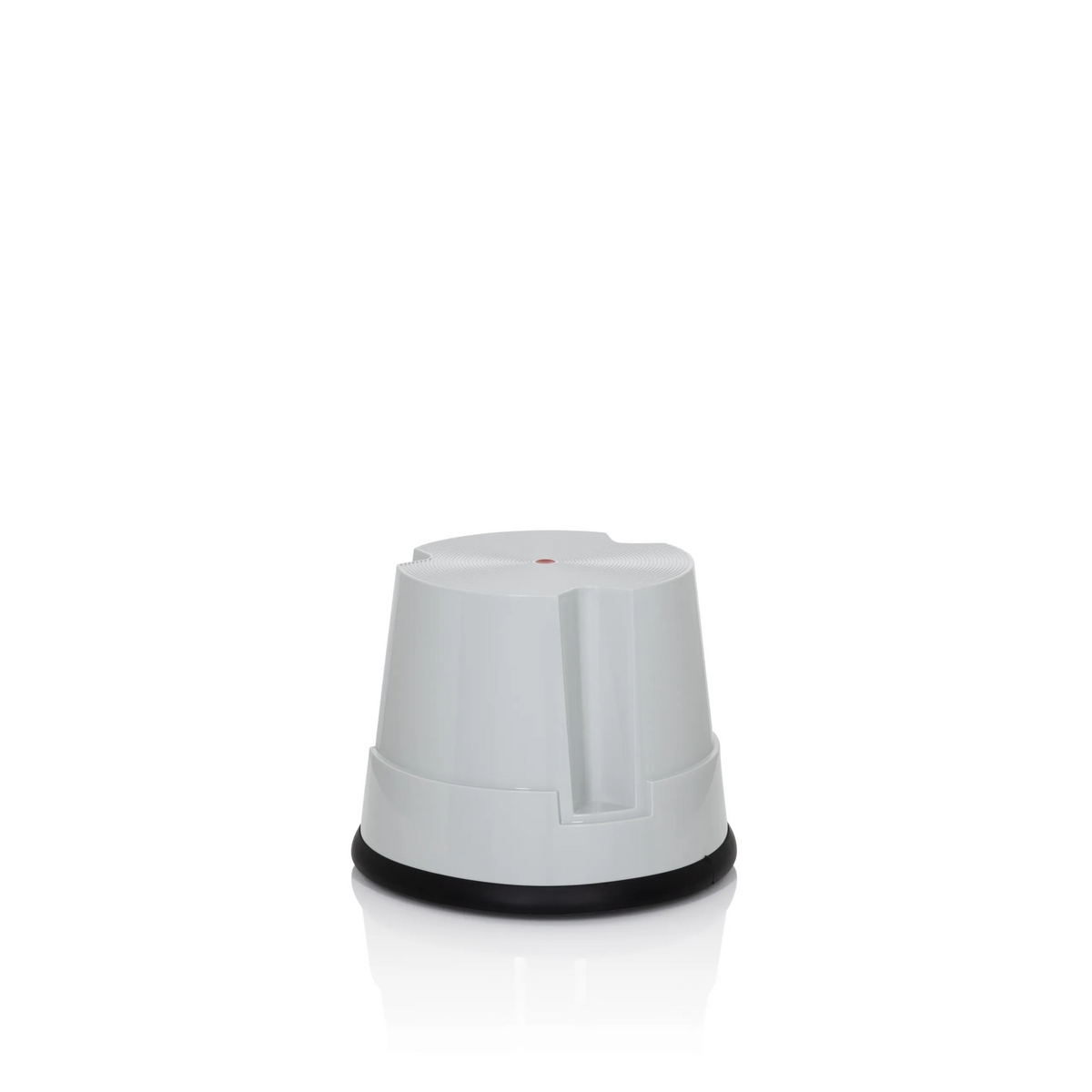 Grijs opstapkrukje TIO-S met antislip zwarte bodemring van hjh OFFICE – 360-gradenweergave (vooraanzicht 20°)