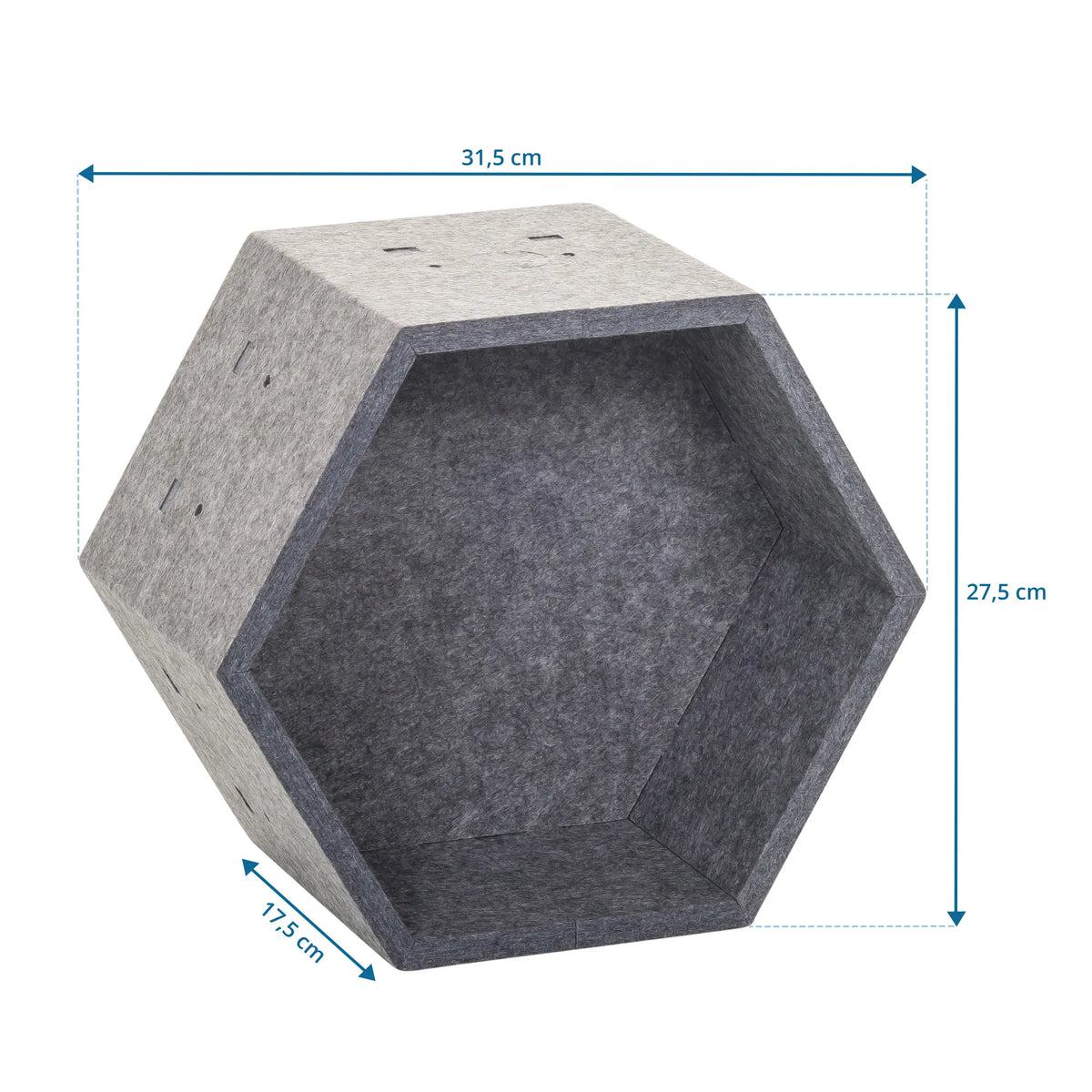 Maattekening van de Scheidingswand FLEXMIUT STORE S met 31,5 × 27,5 cm van hjh OFFICE