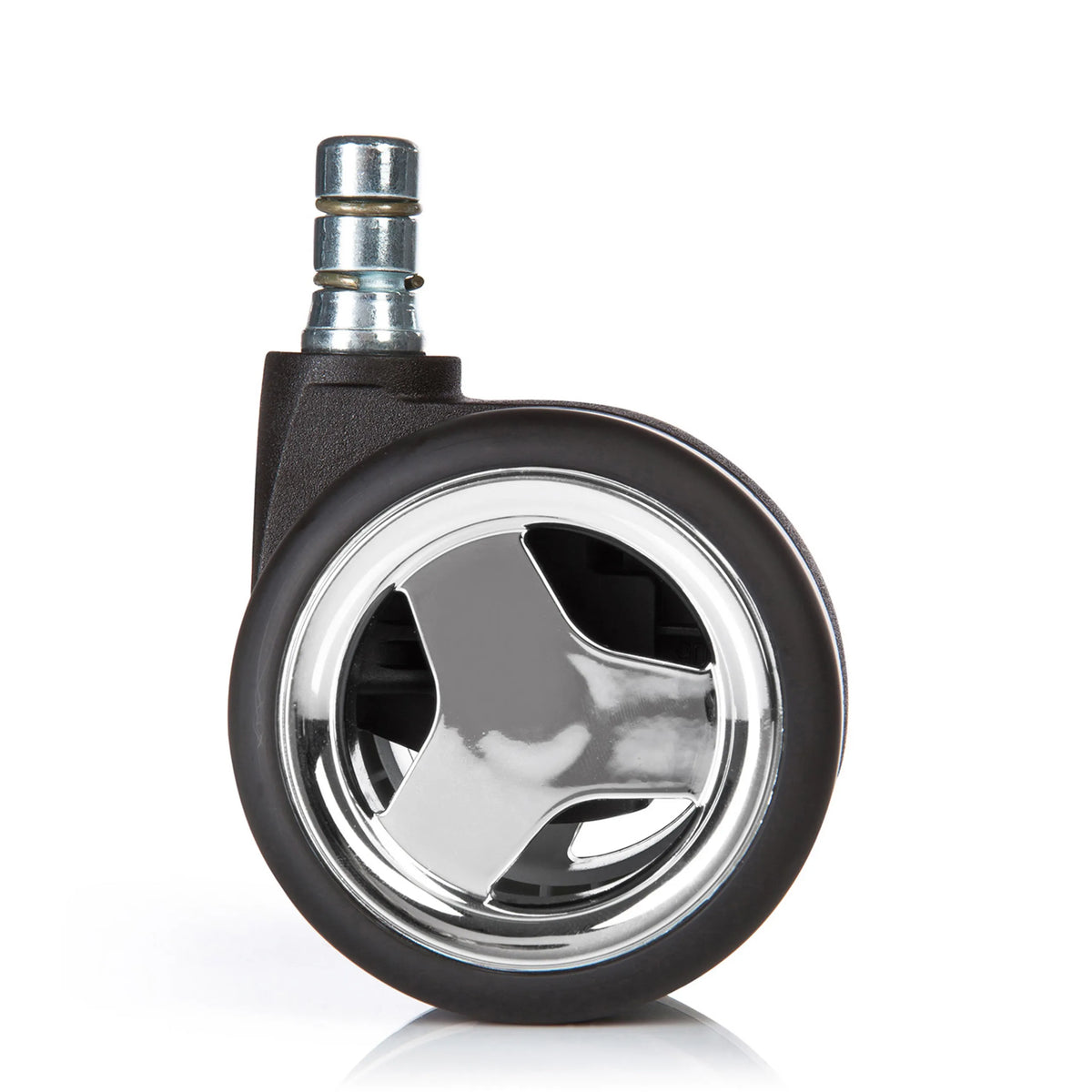 Bureaustoelwielen 5x ROLO GAME No-Noise 11mm/60mm voor harde vloeren in chroom en zwart van hjh OFFICE