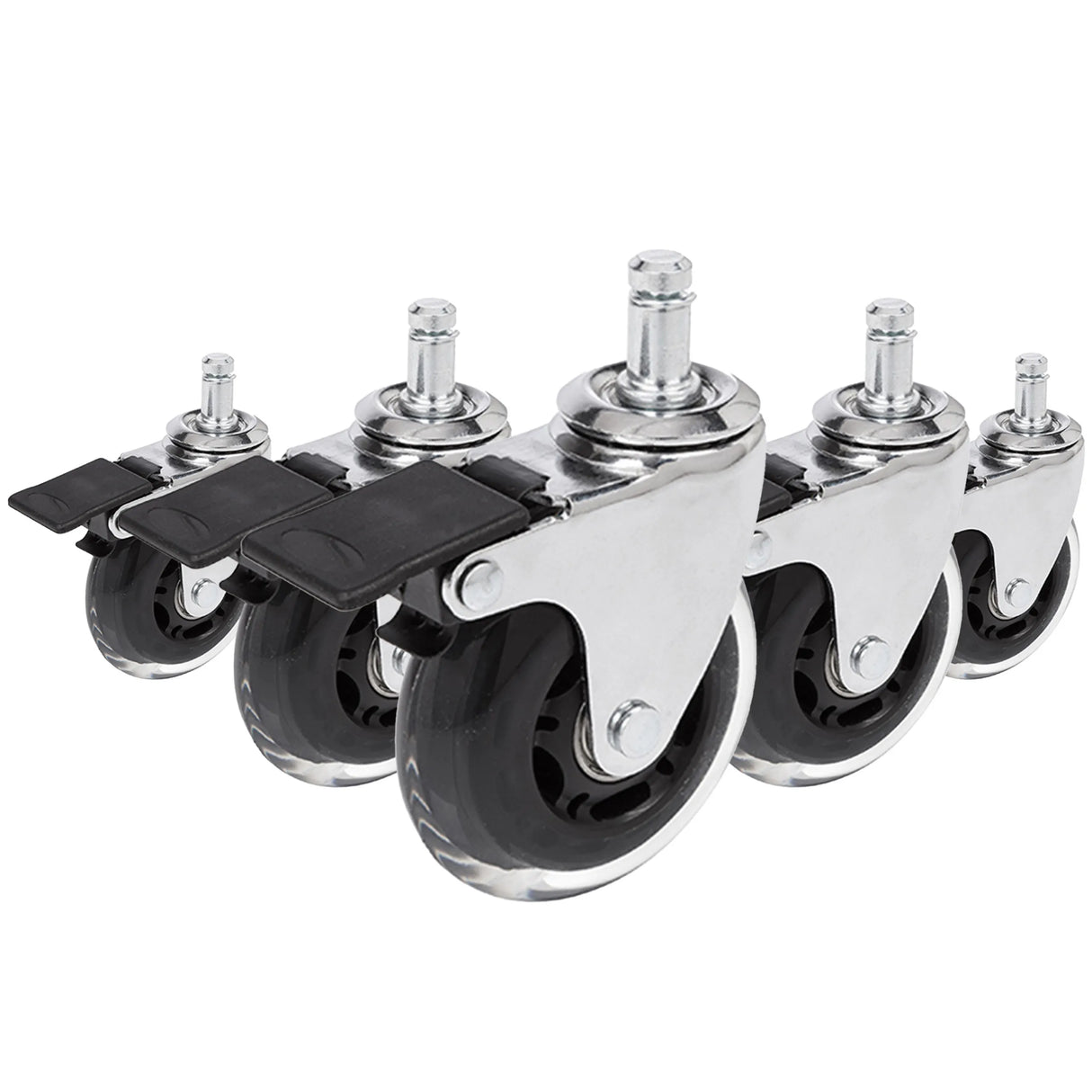 5x ROLO SKATE CT 11mm/75mm met handrem | Harde bodem - Bureaustoelwielen