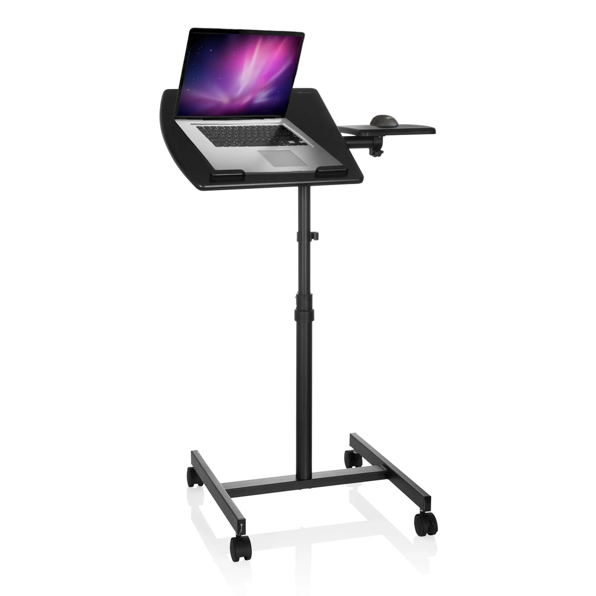 Zwart Zit- Sta bureau VM-SL met laptophouder, muismat en zwenkwielen van hjh OFFICE