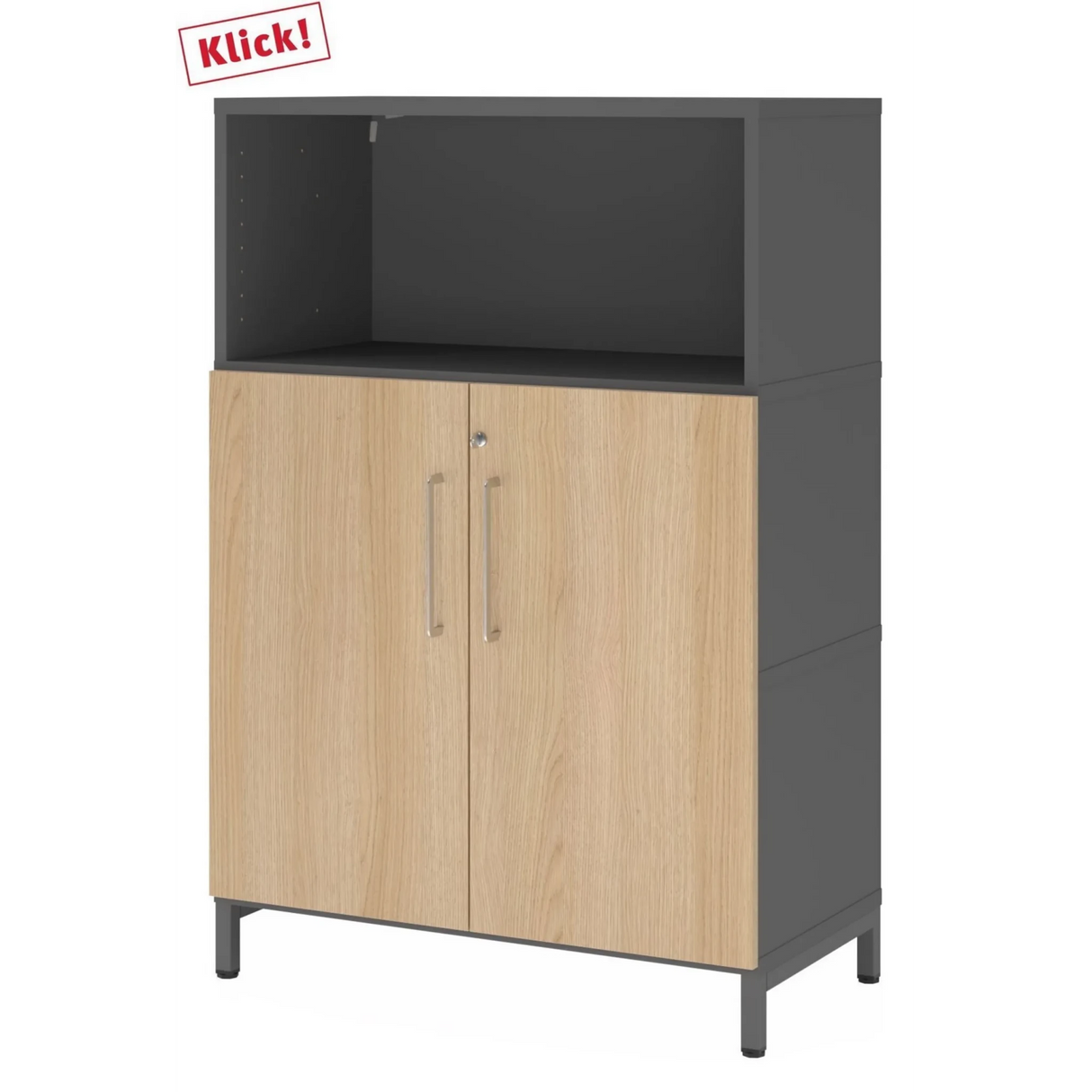 FlexWall | 3 OH | deuren + kast | met sokkelframe