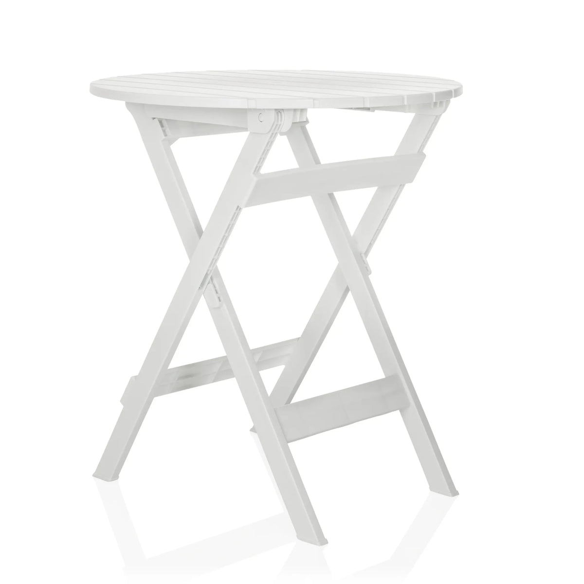 Witte Klaptafel TRAVANO T met vierkant blad en X-onderstel van hjh LIVING