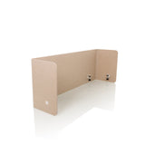 Beige Tafelverdeler FLEXMIUT U met zijvleugels en vier bevestigingsklemmen van hjh OFFICE – 360-gradenweergave (schuin vooraanzicht 45°)