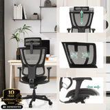 Verstelbare functies van de luxe directiestoel ERGOHUMAN SLIM ECO F GEN2 in zwart van hjh OFFICE (AI-gegenereerde afbeelding)