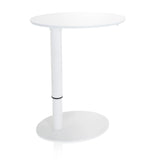 Wit Zit- Sta bureau STAND III met rond tafelblad en ronde voet van hjh OFFICE – 360-gradenweergave (vooraanzicht 20°)