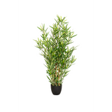 Groene Kunstplant MINI BAMBUS in een eenvoudige zwarte pot van hjh OFFICE – 360-gradenweergave (vooraanzicht 0°)