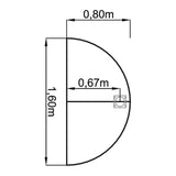 Technische tekening van de QA60 / QA80 / QA160 zijtafel van 1,60 x 0,80 m van hjh OFFICE PRO