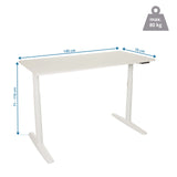 Maattekening van het Elektrisch in hoogte verstelbaar bureau STAND PRO van 140 × 70 cm van hjh OFFICE