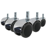 5x ROLO LUX 11mm/50mm Harde bodem - Bureaustoelwielen 