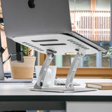 Zilverkleurig verstelmechanisme van de onderzetter LAPTOP STAND van hjh OFFICE