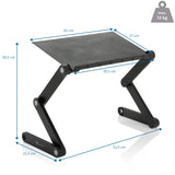 Maattekening van de monitorstandaard VM-SA II van 42 × 27 cm met een draaglast van 12 kg van hjh OFFICE