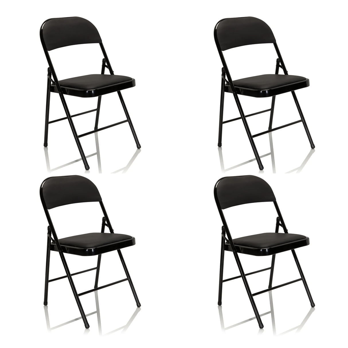 Set van vier zwarte TUDELA klapstoelen van hjh OFFICE