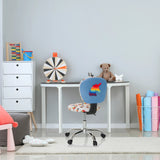 Kinder bureaustoel KID BUBBLE met kleurrijk motief en blauwe rugleuning van hjh OFFICE