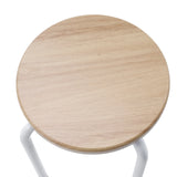 Rond zitvlak in eikenhout-look van de Kruk ALRANDA van hjh LIVING