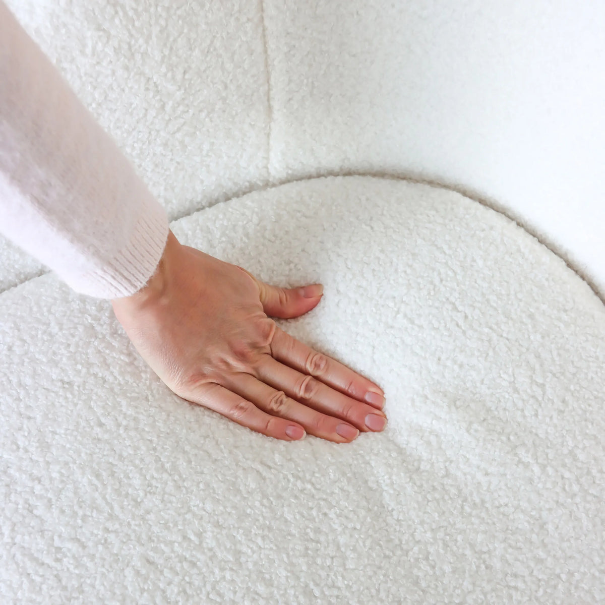 Witte structuurstof van de Gestoffeerde stoel SCANDI TED van hjh LIVING