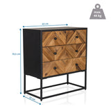 Maatafbeelding van het dressoir SANTJAGO BLACK SUN L met 63 × 32 cm en een hoogte van 70,5 cm van hjh LIVING