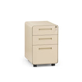 Beige COLOR PLUS I ladeblok van metaal met drie laden en vier zwenkwielen van hjh OFFICE – 360-gradenweergave (vooraanzicht 15°)