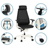 High end bureaustoel GENIDIA PRO WHITE in zwart met verschillende verstelmogelijkheden van hjh OFFICE
