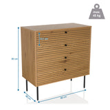 Maattekening van de Commode LINNO K met 80 x 40 cm en een hoogte van 85 cm van hjh LIVING